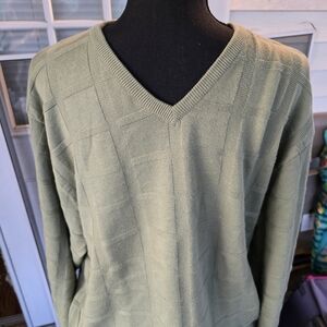 Pendleton Men's Sage V-Neck Sweater 100% Cotton